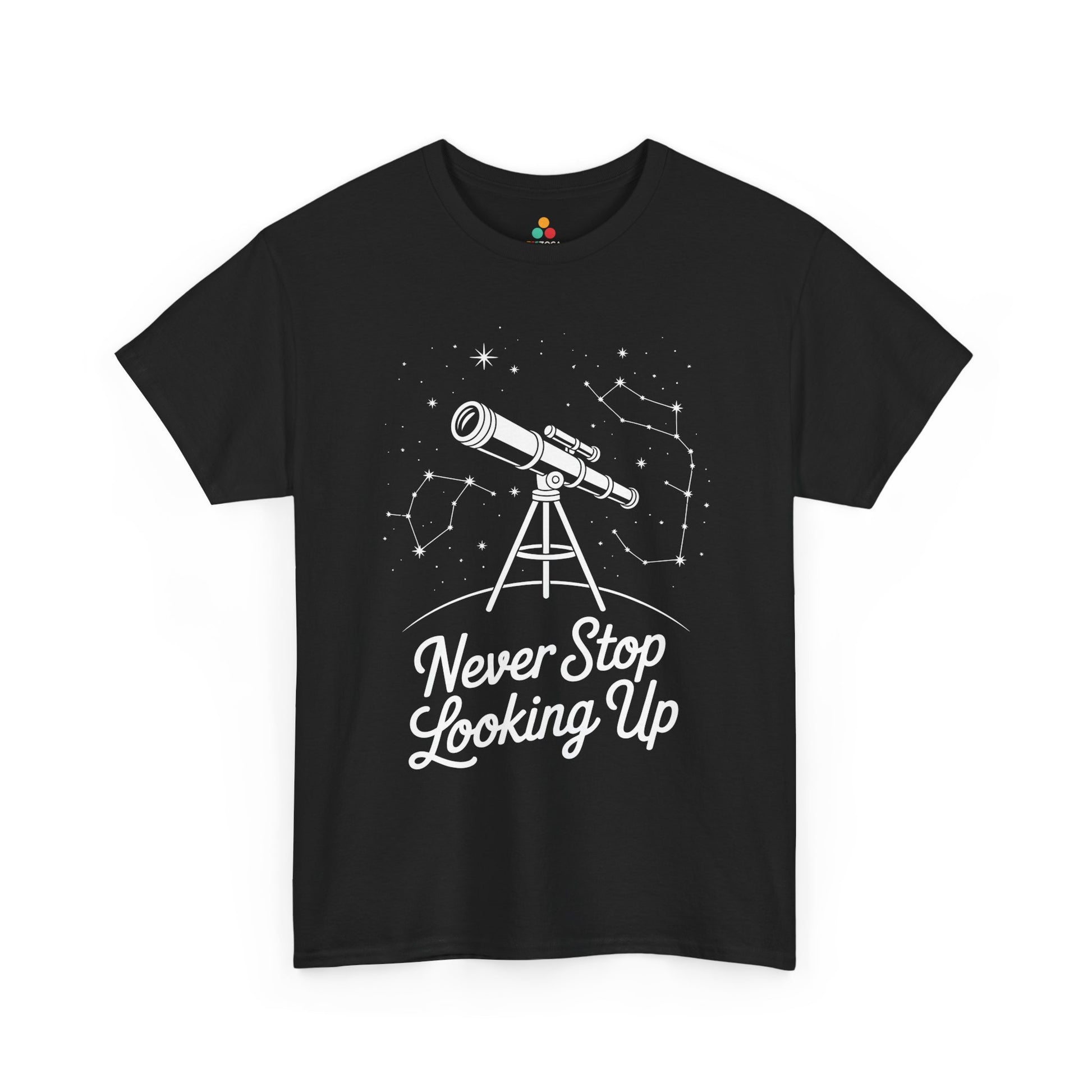 Never Stop Looking Up Telescope Unisex T-shirt | TEEZOCA 