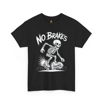 No Brakes Skeleton Skater Graphic Unisex T-shirt | TEEZOCA 