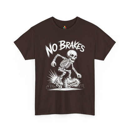 No Brakes Skeleton Skater Graphic Unisex T-shirt | TEEZOCA 