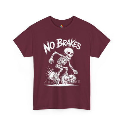 No Brakes Skeleton Skater Graphic Unisex T-shirt | TEEZOCA 