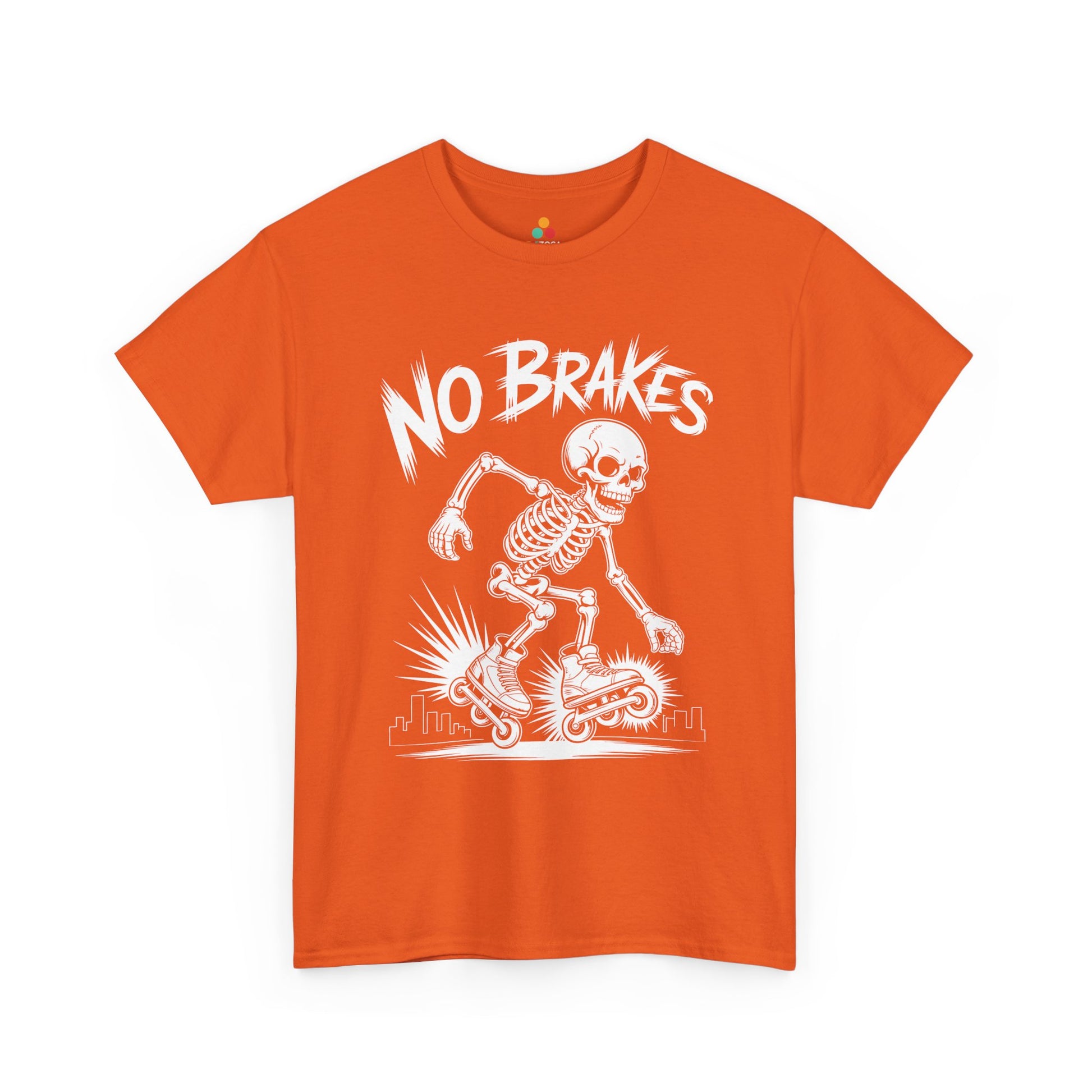 No Brakes Skeleton Skater Graphic Unisex T-shirt | TEEZOCA 