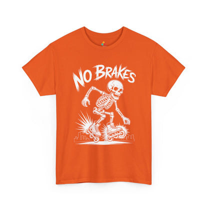 No Brakes Skeleton Skater Graphic Unisex T-shirt | TEEZOCA 