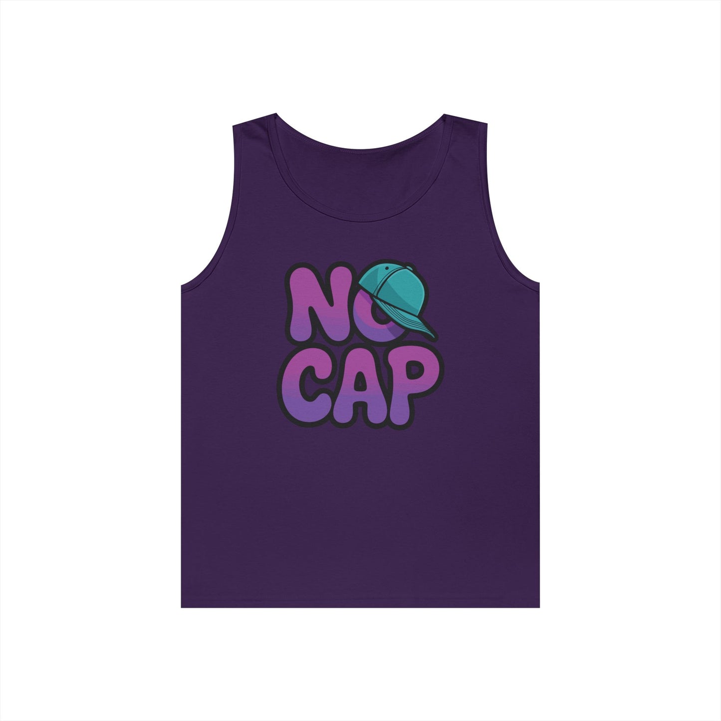 No Cap Unisex Tank Top – Streetwear Slang Graphic Casual Summer Style | TEEZOCA No Cap Unisex Tank Top with streetwear slang typography