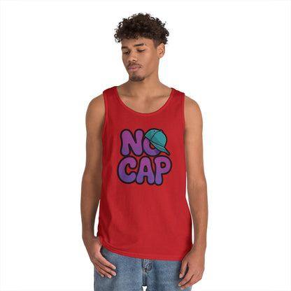 No Cap Unisex Tank Top – Streetwear Slang Graphic Casual Summer Style | TEEZOCA minimalist graphic Unisex Tank Top with bold lettering