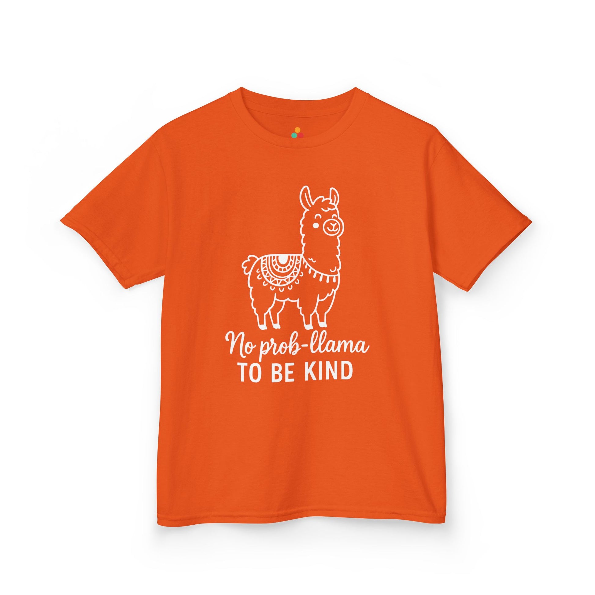 No Prob-Llama To Be Kind Orange Unity Day Kids T-shirt | TEEZOCA No Prob-Llama To Be Kind orange Unity Day Kids T-shirt