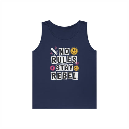 No Rules Stay Rebel Punk Collage Statement Unisex Tank Top Streetwear | TEEZOCA 