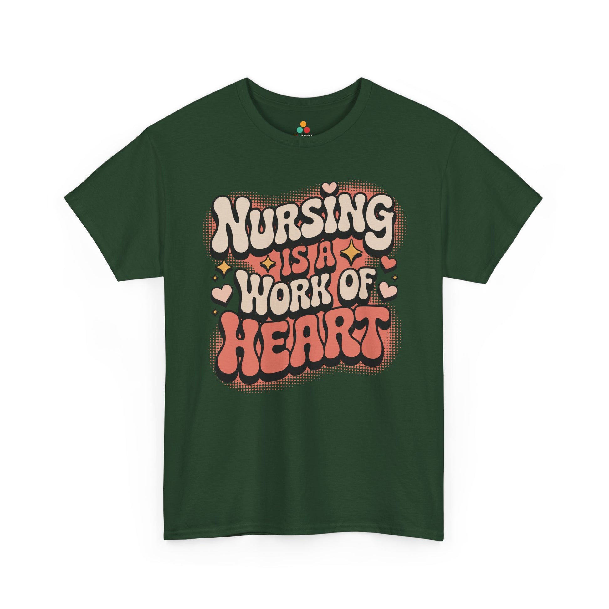 Nursing Is A Work Of Heart Unisex T-shirt Retro Design | TEEZOCA 