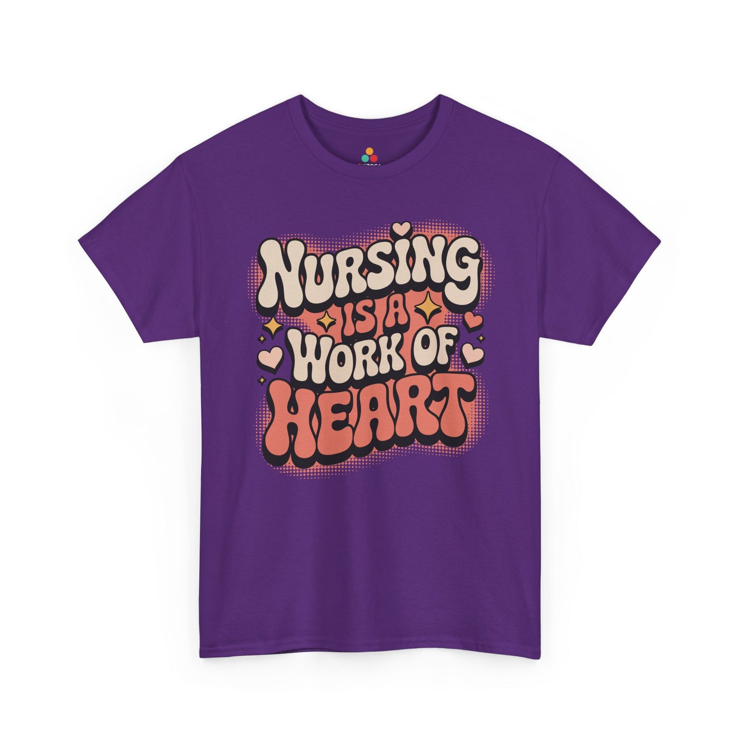 Nursing Is A Work Of Heart Unisex T-shirt Retro Design | TEEZOCA 