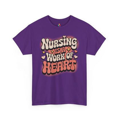 Nursing Is A Work Of Heart Unisex T-shirt Retro Design | TEEZOCA 