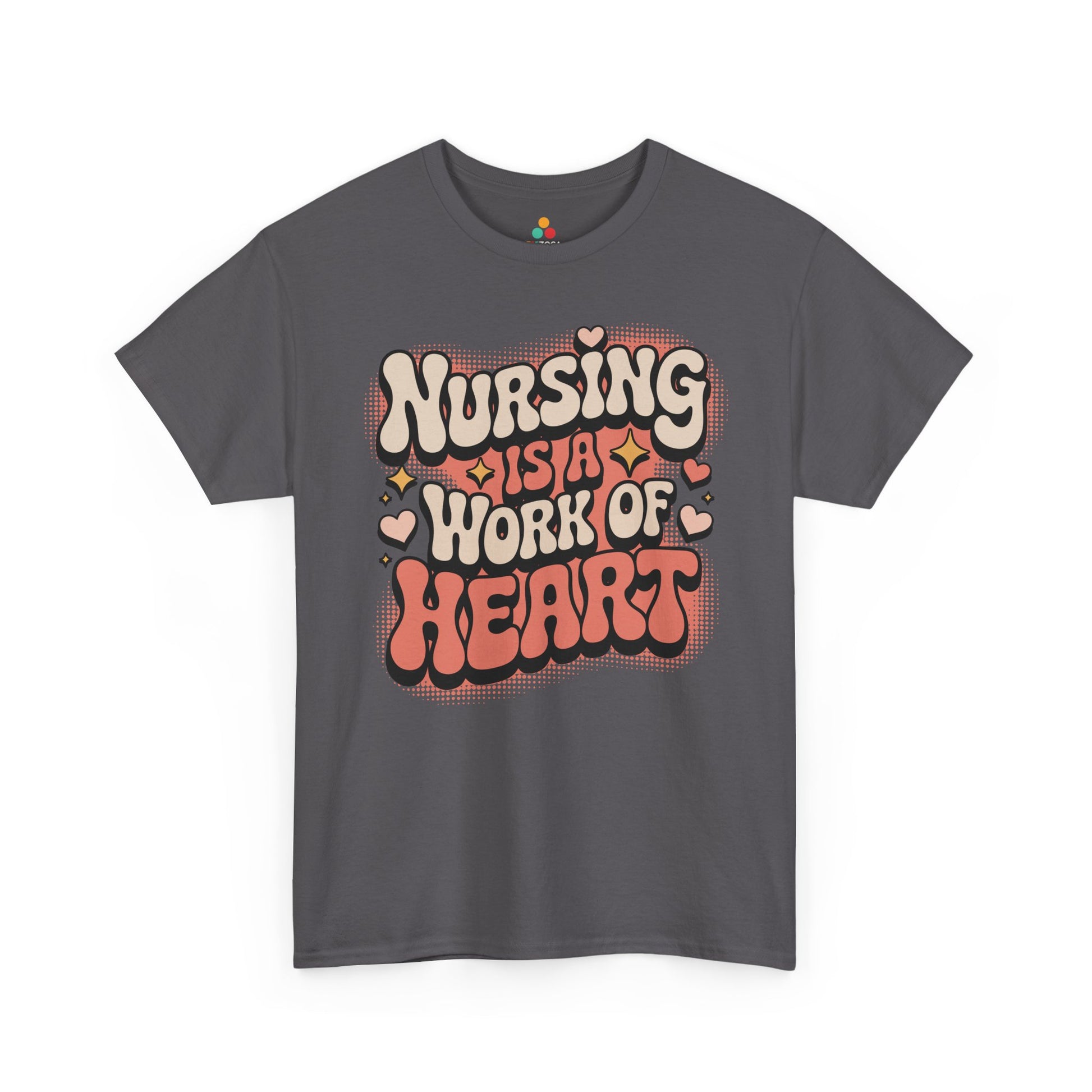 Nursing Is A Work Of Heart Unisex T-shirt Retro Design | TEEZOCA 