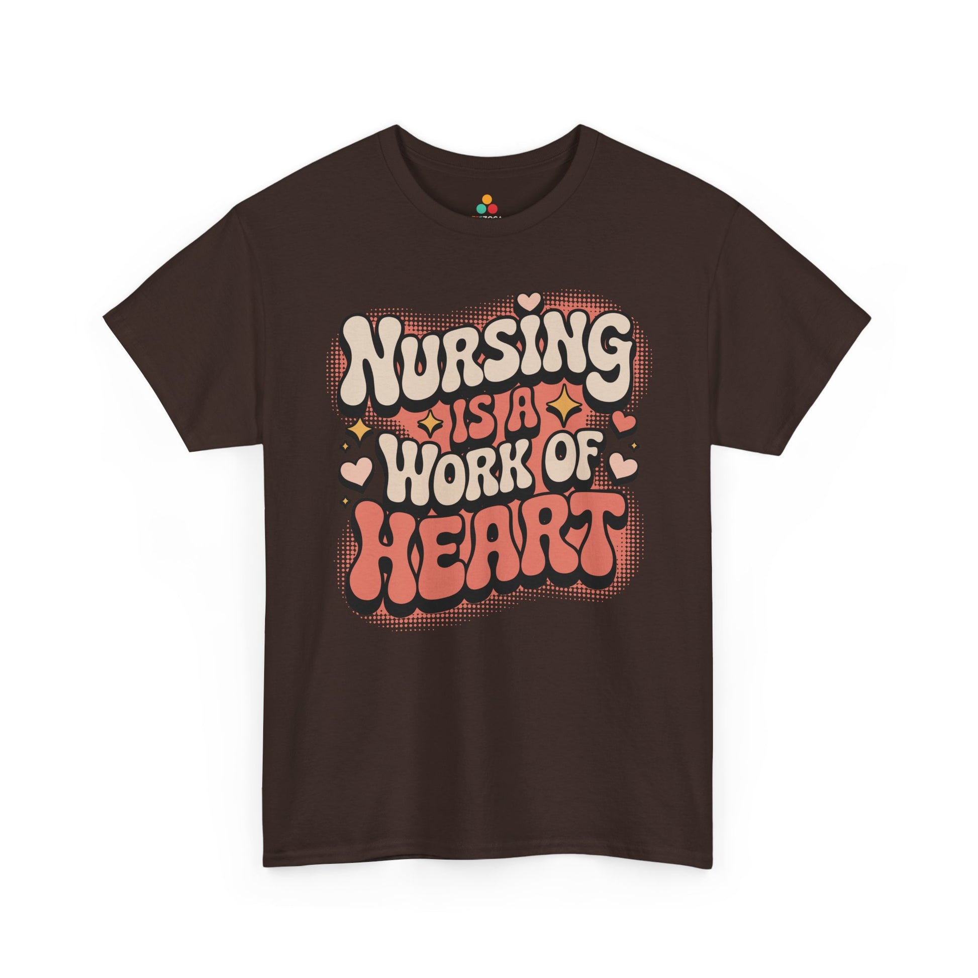 Nursing Is A Work Of Heart Unisex T-shirt Retro Design | TEEZOCA 