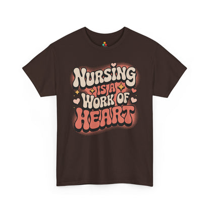 Nursing Is A Work Of Heart Unisex T-shirt Retro Design | TEEZOCA 