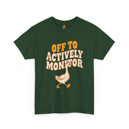 Off To Actively Monitor Funny Teacher T-Shirt – Sarcastic Testing Day Goose Tee Gift | TEEZOCA 