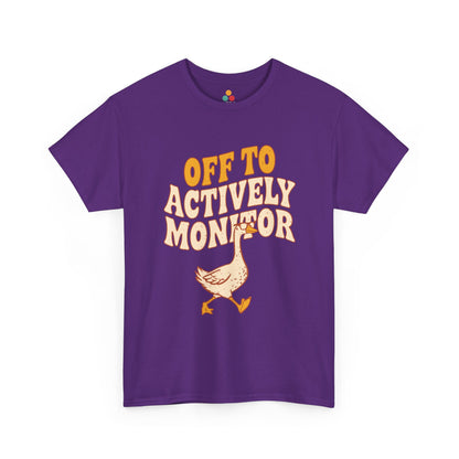 Off To Actively Monitor Funny Teacher T-Shirt – Sarcastic Testing Day Goose Tee Gift | TEEZOCA 