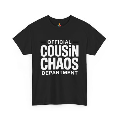 Official Cousin Chaos Department Graphic T-Shirt – Funny Sarcastic Family Tee for Cousin Crew | TEEZOCA 