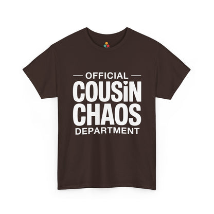 Official Cousin Chaos Department Graphic T-Shirt – Funny Sarcastic Family Tee for Cousin Crew | TEEZOCA 