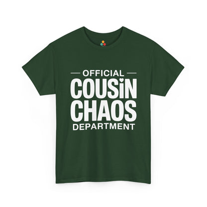 Official Cousin Chaos Department Graphic T-Shirt – Funny Sarcastic Family Tee for Cousin Crew | TEEZOCA 