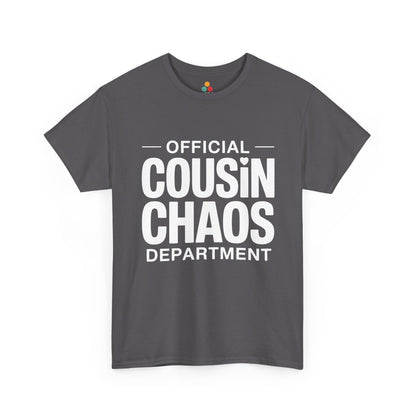 Official Cousin Chaos Department Graphic T-Shirt – Funny Sarcastic Family Tee for Cousin Crew | TEEZOCA 