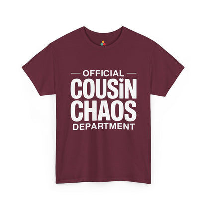 Official Cousin Chaos Department Graphic T-Shirt – Funny Sarcastic Family Tee for Cousin Crew | TEEZOCA 