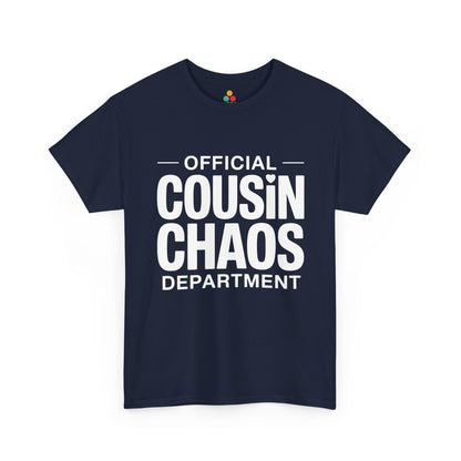 Official Cousin Chaos Department Graphic T-Shirt – Funny Sarcastic Family Tee for Cousin Crew | TEEZOCA 