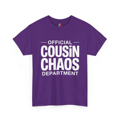Official Cousin Chaos Department Graphic T-Shirt – Funny Sarcastic Family Tee for Cousin Crew | TEEZOCA 