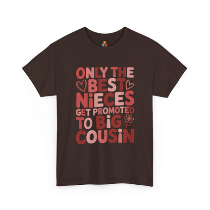 Only the Best Nieces Get Promoted to Big Cousin T-Shirt – Funny Family Graphic Tee for New Big Cousins | TEEZOCA 