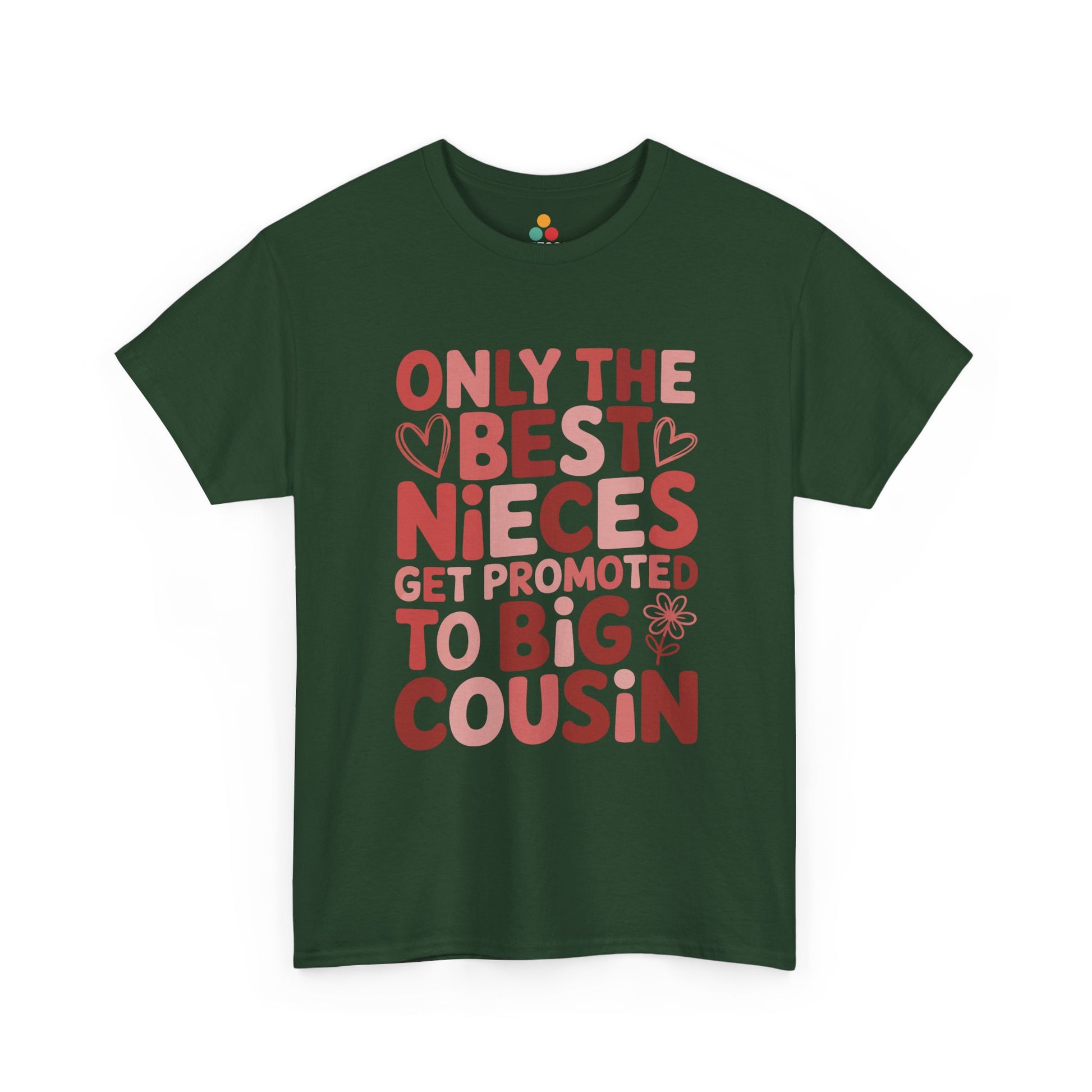 Only the Best Nieces Get Promoted to Big Cousin T-Shirt – Funny Family Graphic Tee for New Big Cousins | TEEZOCA 