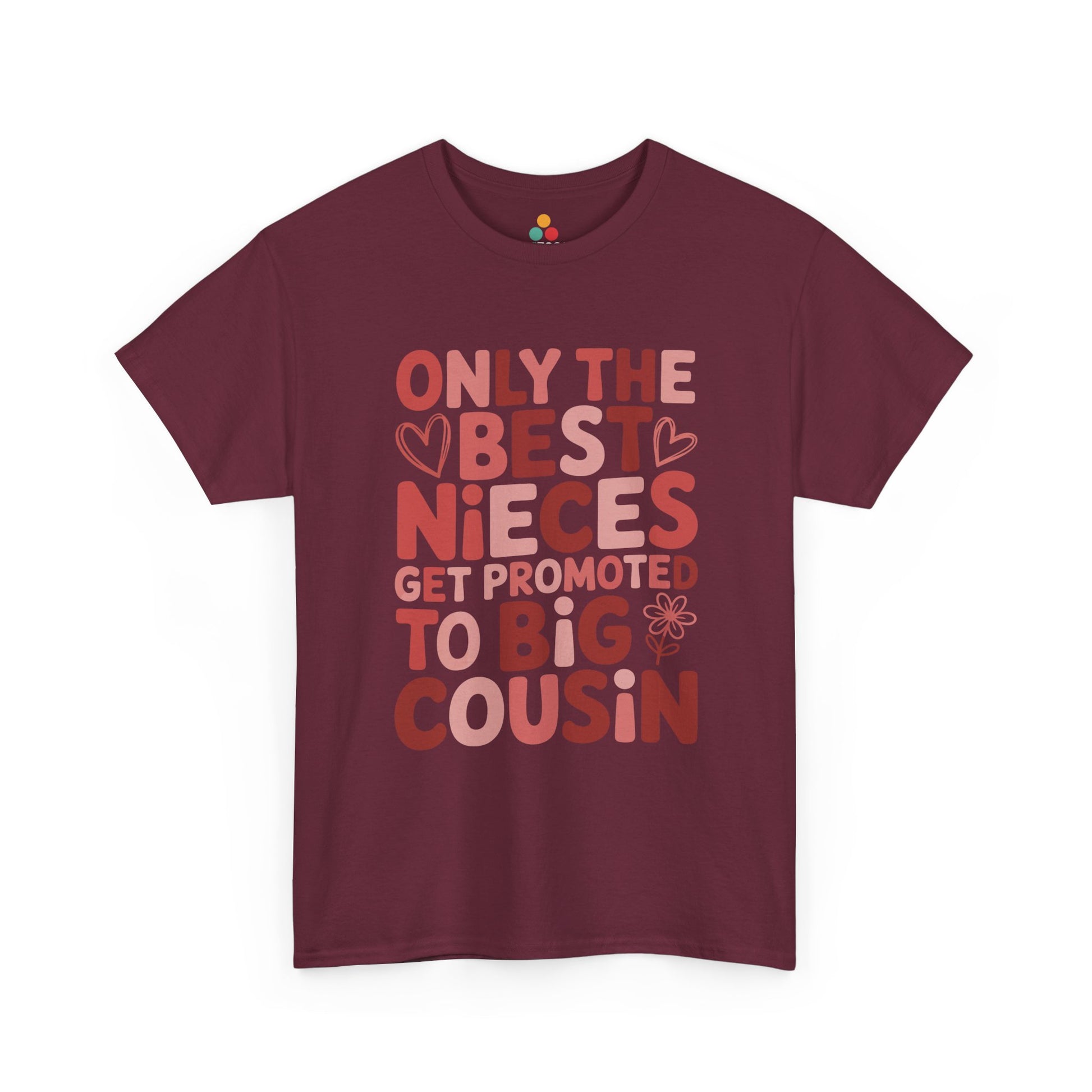 Only the Best Nieces Get Promoted to Big Cousin T-Shirt – Funny Family Graphic Tee for New Big Cousins | TEEZOCA 