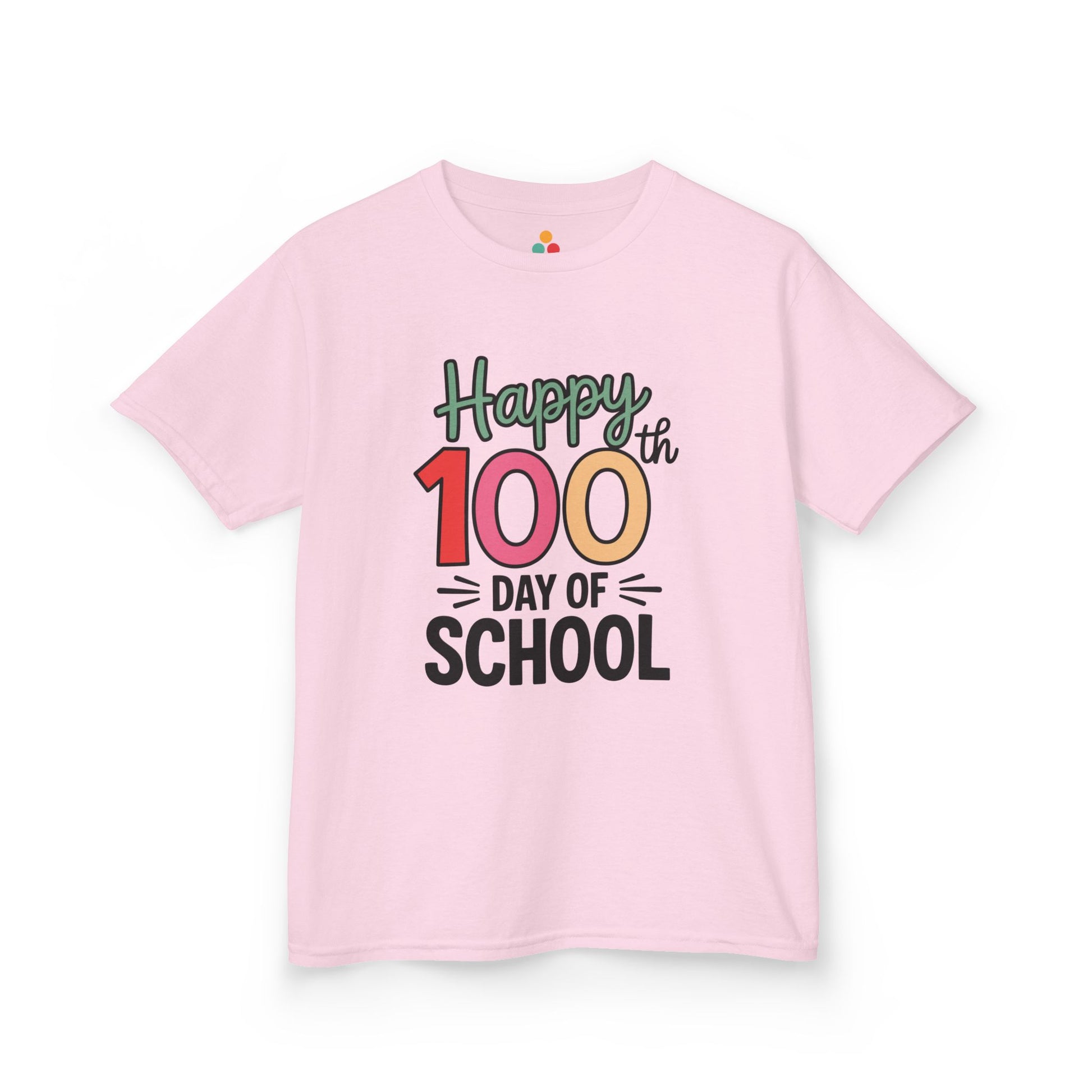 PInk Happy 100th Day of School T-Shirt – Cute School Celebration Kids Tee