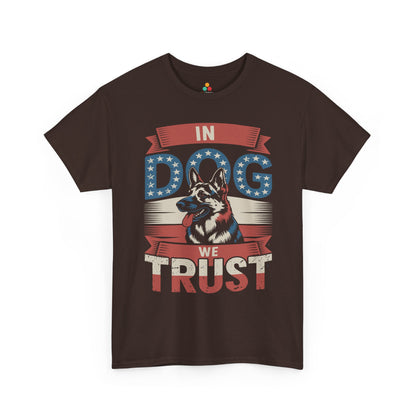 Patriotic German Shepherd In Dog We Trust Unisex T-shirt | TEEZOCA 