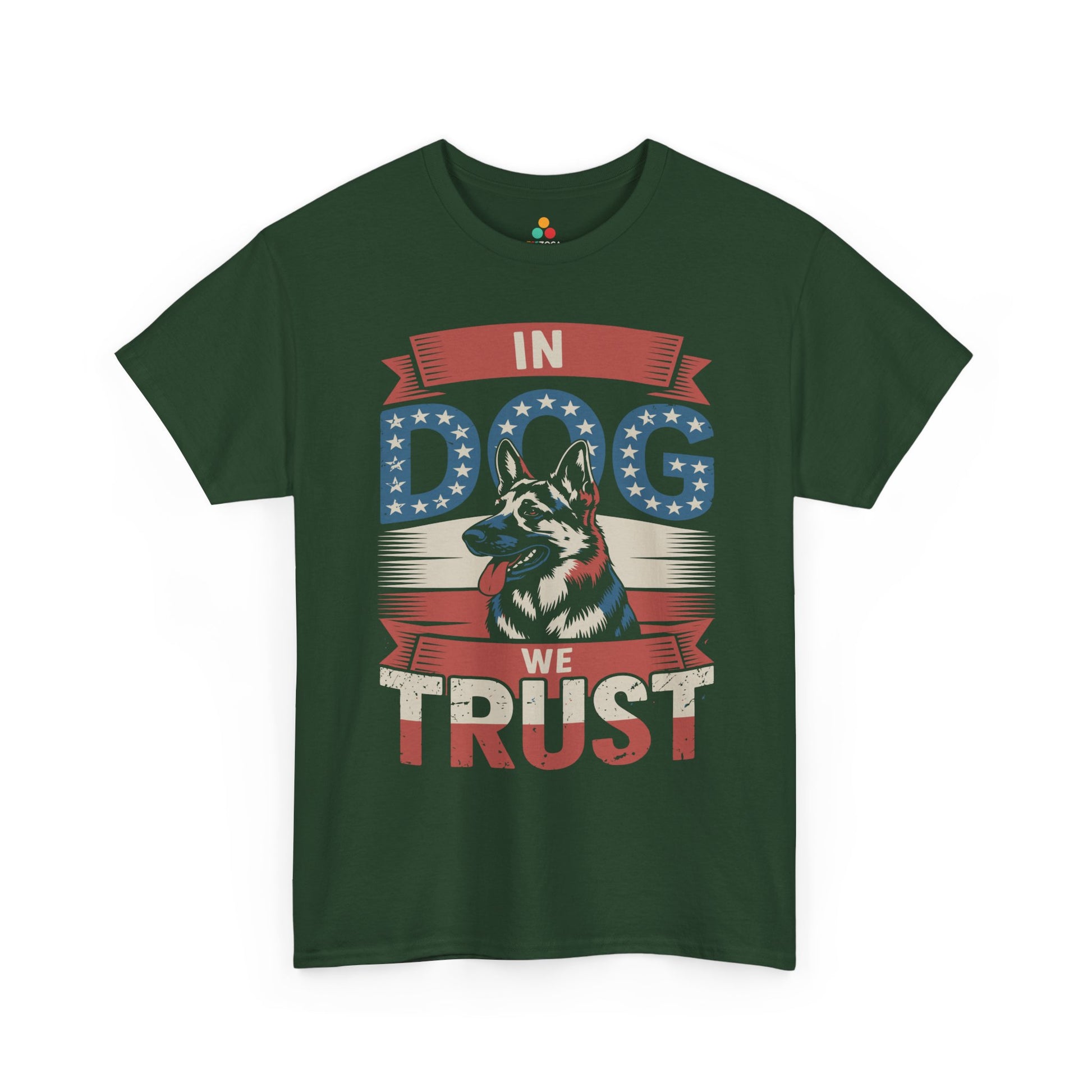Patriotic German Shepherd In Dog We Trust Unisex T-shirt | TEEZOCA 