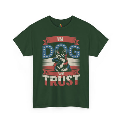 Patriotic German Shepherd In Dog We Trust Unisex T-shirt | TEEZOCA 