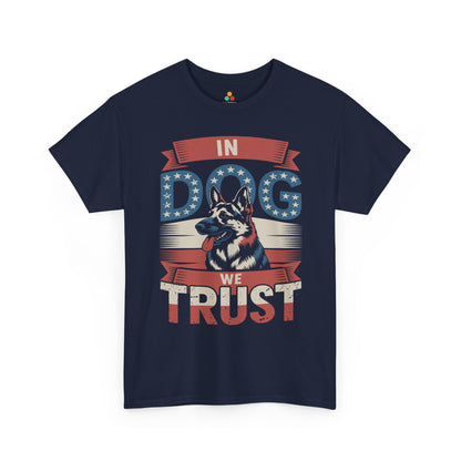 Patriotic German Shepherd In Dog We Trust Unisex T-shirt | TEEZOCA 