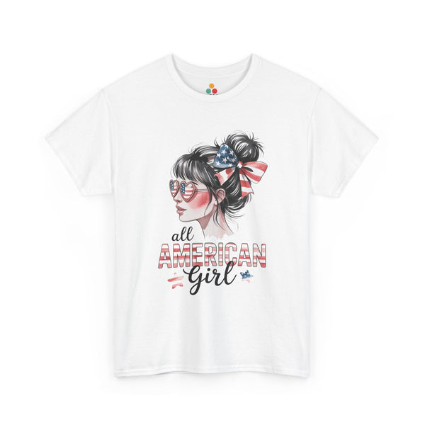 Patriotic Womens Shirt All American Girl 4th of July T-shirt TEEZOCA