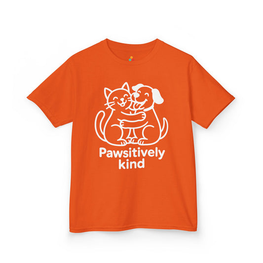 Pawsitively Kind Orange Unity Day Anti-Bullying Kids T-shirt | TEEZOCA Pawsitively Kind orange Unity Day Kids T-shirt