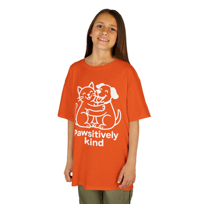 Pawsitively Kind Orange Unity Day Anti-Bullying Kids T-shirt | TEEZOCA be kind animal hug awareness Kids T-shirt