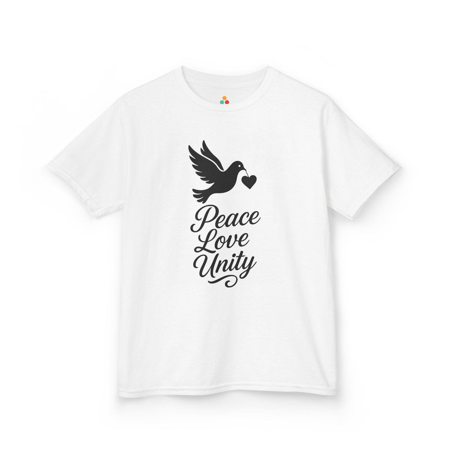 Peace Love Unity Dove Orange Unity Day Kids T-shirt | TEEZOCA orange Unity Day anti-bullying symbol Kids T-shirt