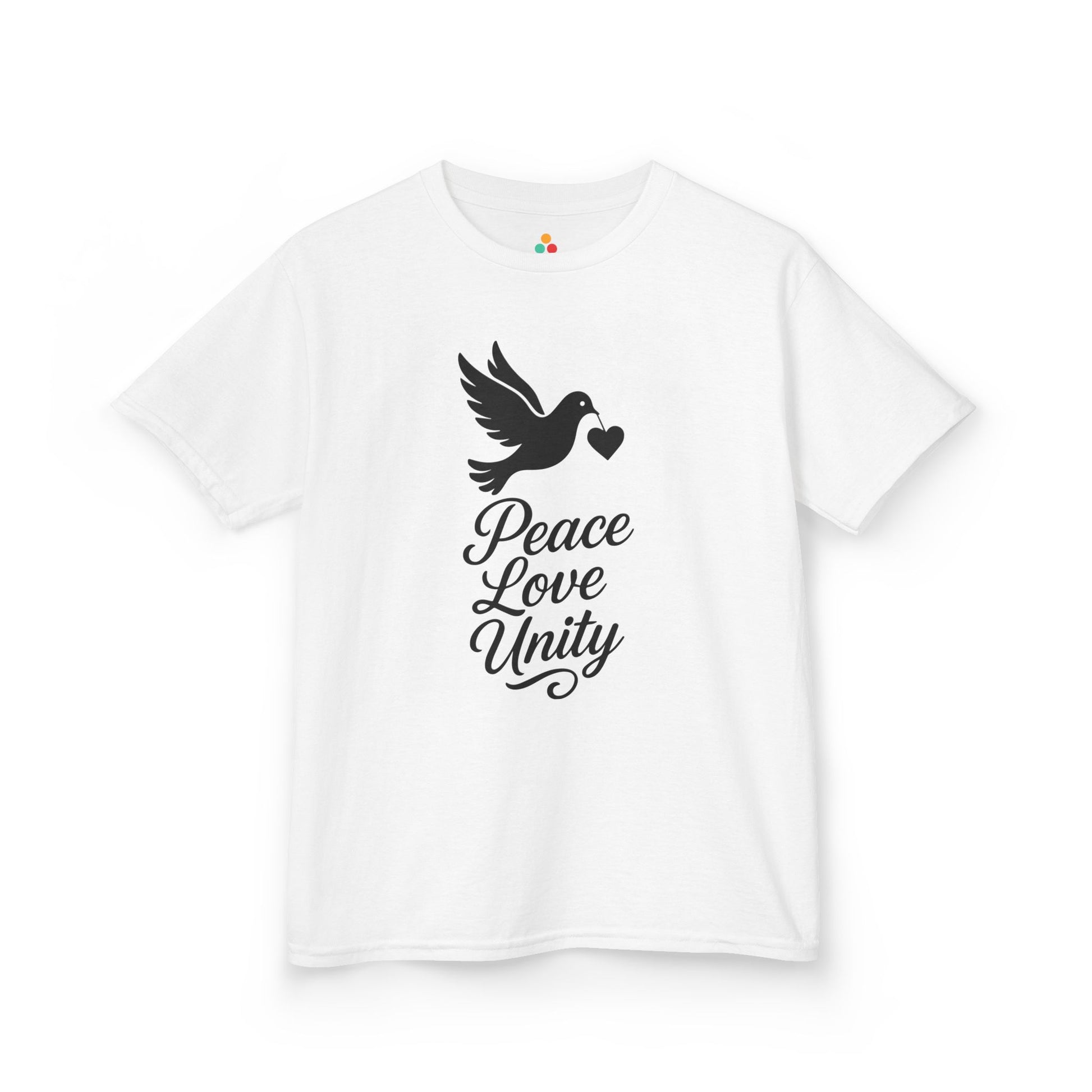 Peace Love Unity Dove Orange Unity Day Kids T-shirt | TEEZOCA orange Unity Day anti-bullying symbol Kids T-shirt