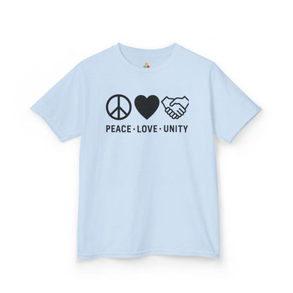 Peace Love Unity Orange Unity Day Anti-Bullying Kids T-shirt | TEEZOCA anti-bullying orange unity graphic Kids T-shirt