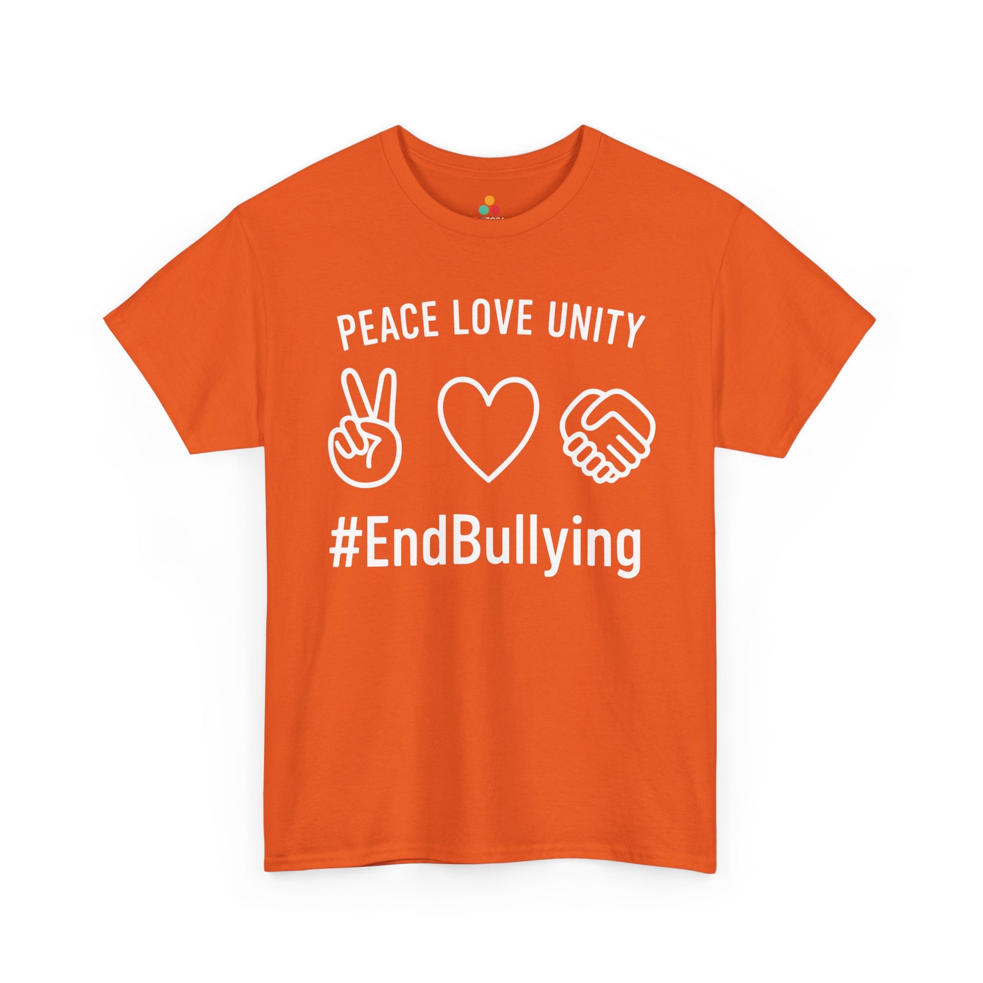 Peace Love Unity Unisex T-shirt for Unity Day Anti-Bullying Awareness | TEEZOCA peace love unity symbols Unisex T-shirt anti-bullying awareness