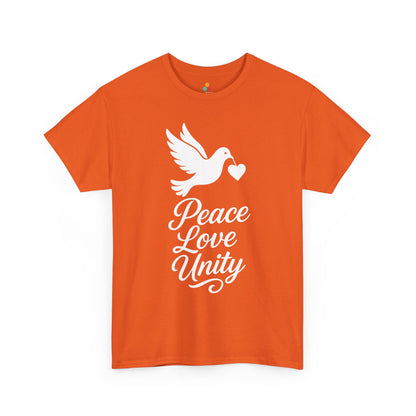 Peace Love Unity Unisex T-shirt for Unity Day Kindness Awareness | TEEZOCA Peace Love Unity dove graphic Unisex T-shirt for Unity Day