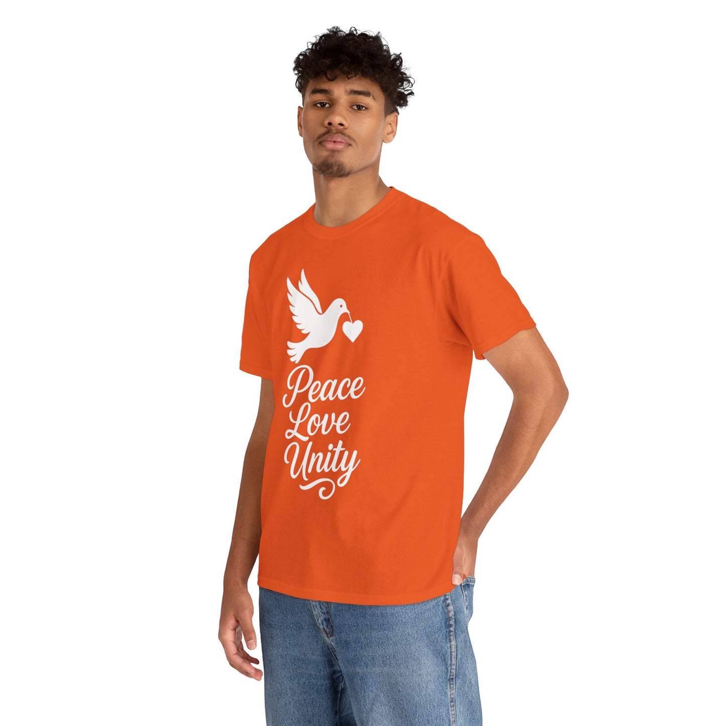 Peace Love Unity Unisex T-shirt for Unity Day Kindness Awareness | TEEZOCA Unity Day Anti-Bullying Unisex T-shirt promoting peace and love
