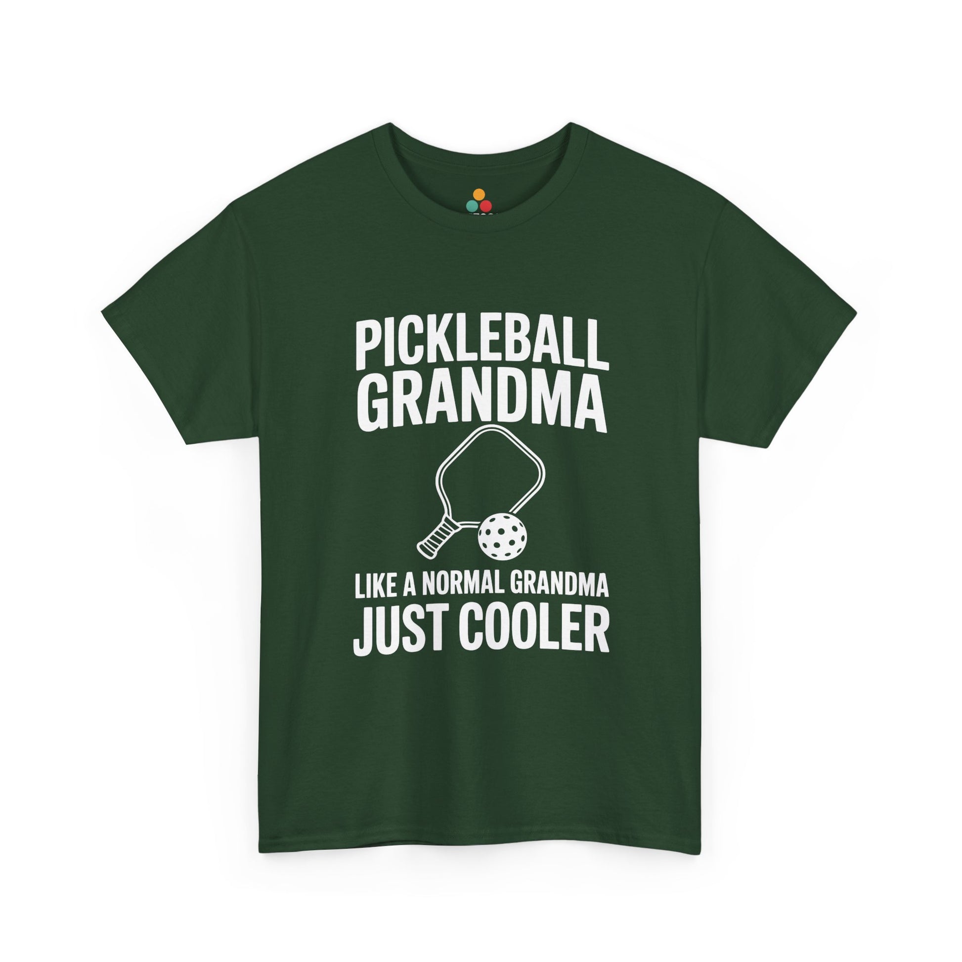 Pickleball Grandma Like A Normal Grandma Just Cooler Forest Green T-Shirt – Funny Sports Gift | TEEZOCA 