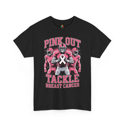 Pink Out Tackle Breast Cancer Football Breast Cancer Awareness Unisex T-shirt | TEEZOCA 
