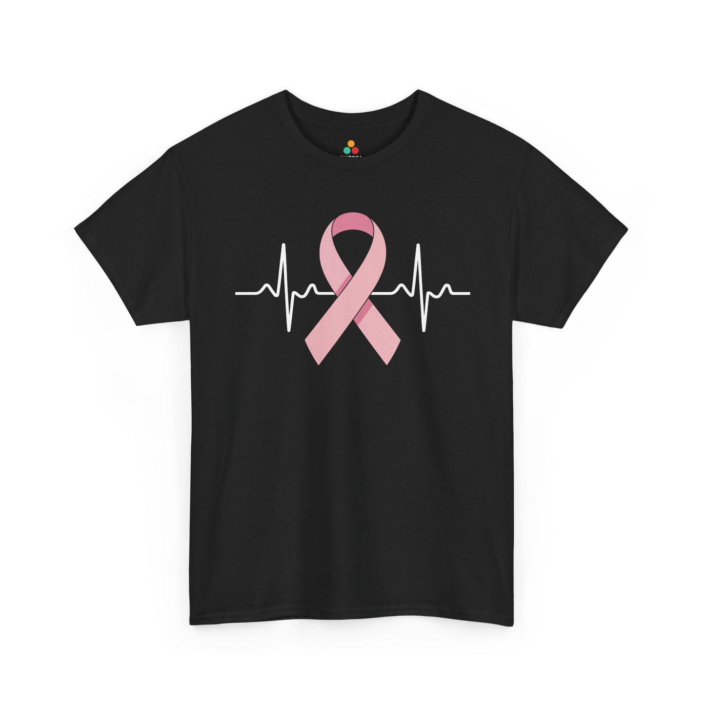 Pink Ribbon Heartbeat Breast Cancer Awareness Unisex T-shirt | TEEZOCA 