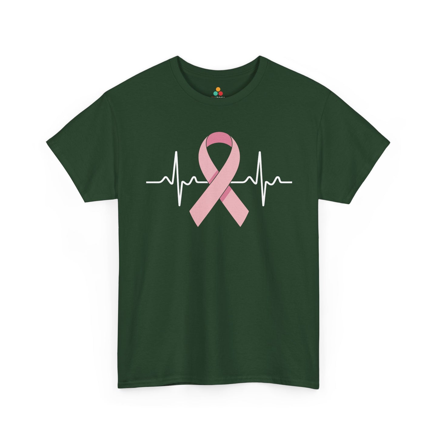 Pink Ribbon Heartbeat Breast Cancer Awareness Unisex T-shirt | TEEZOCA 