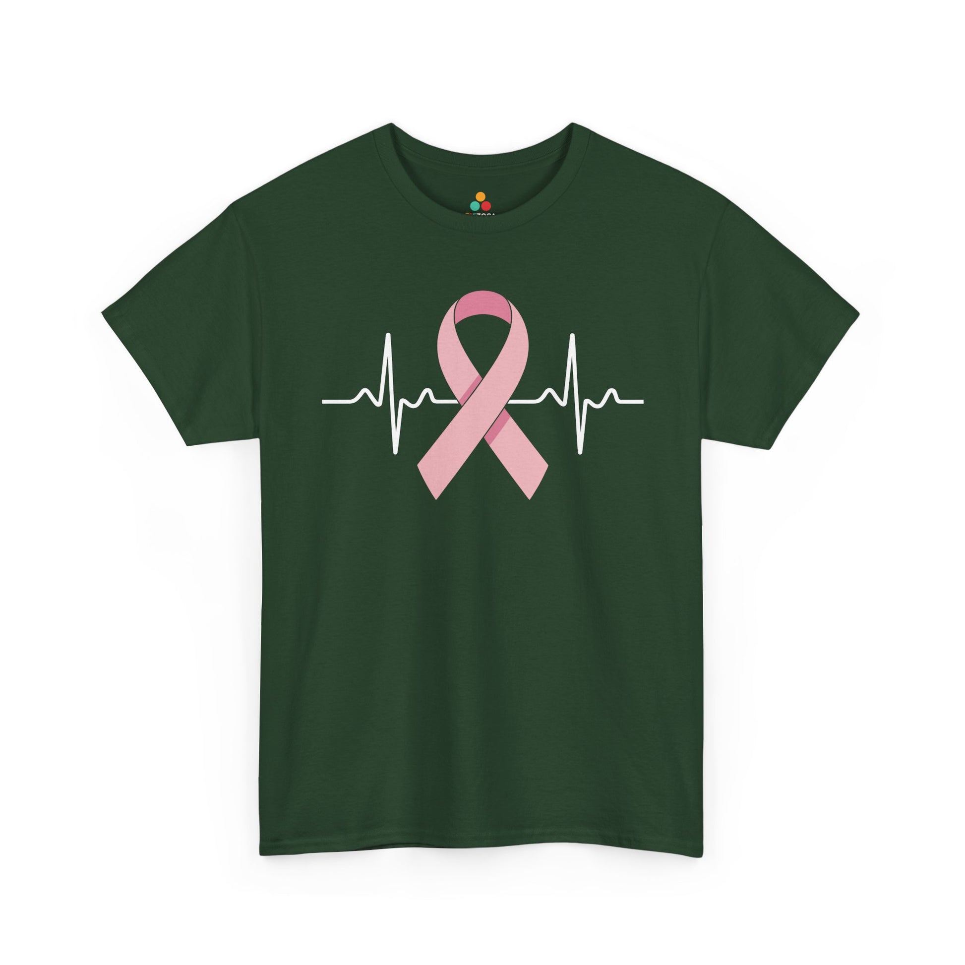 Pink Ribbon Heartbeat Breast Cancer Awareness Unisex T-shirt | TEEZOCA 