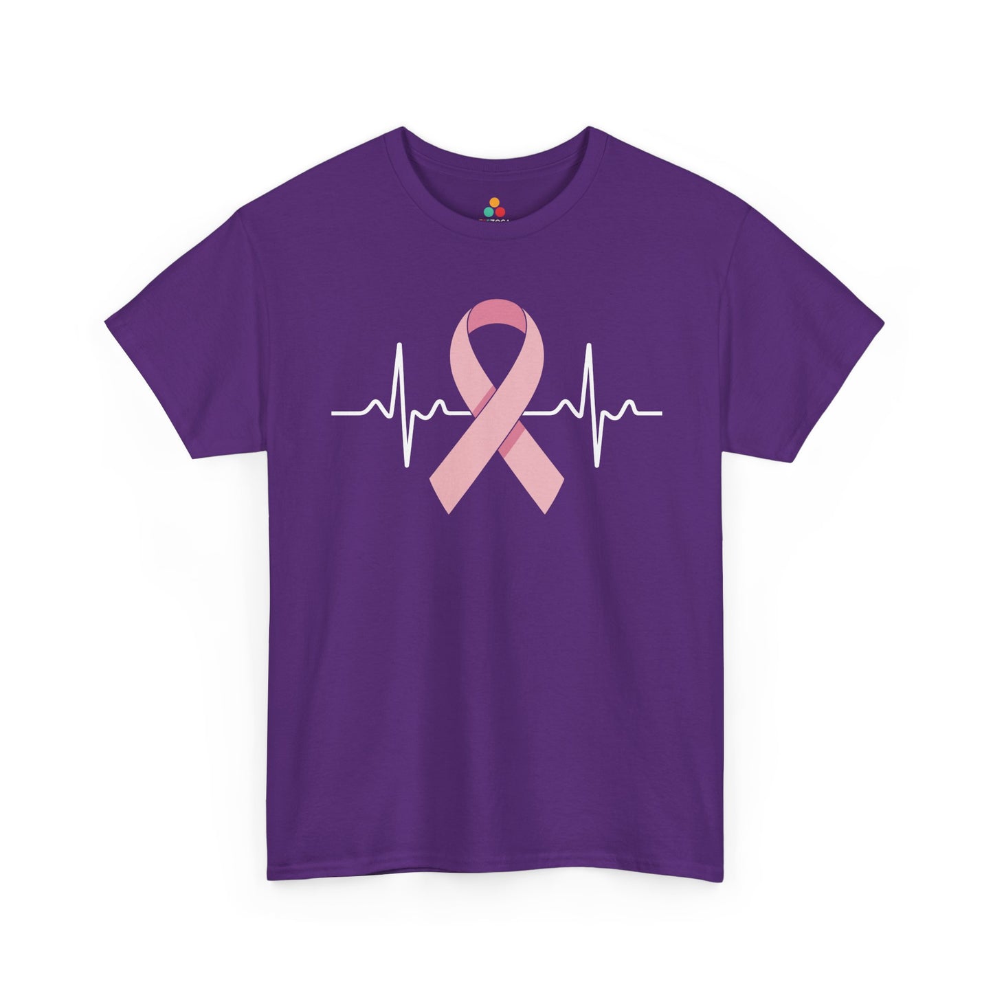 Pink Ribbon Heartbeat Breast Cancer Awareness Unisex T-shirt | TEEZOCA 