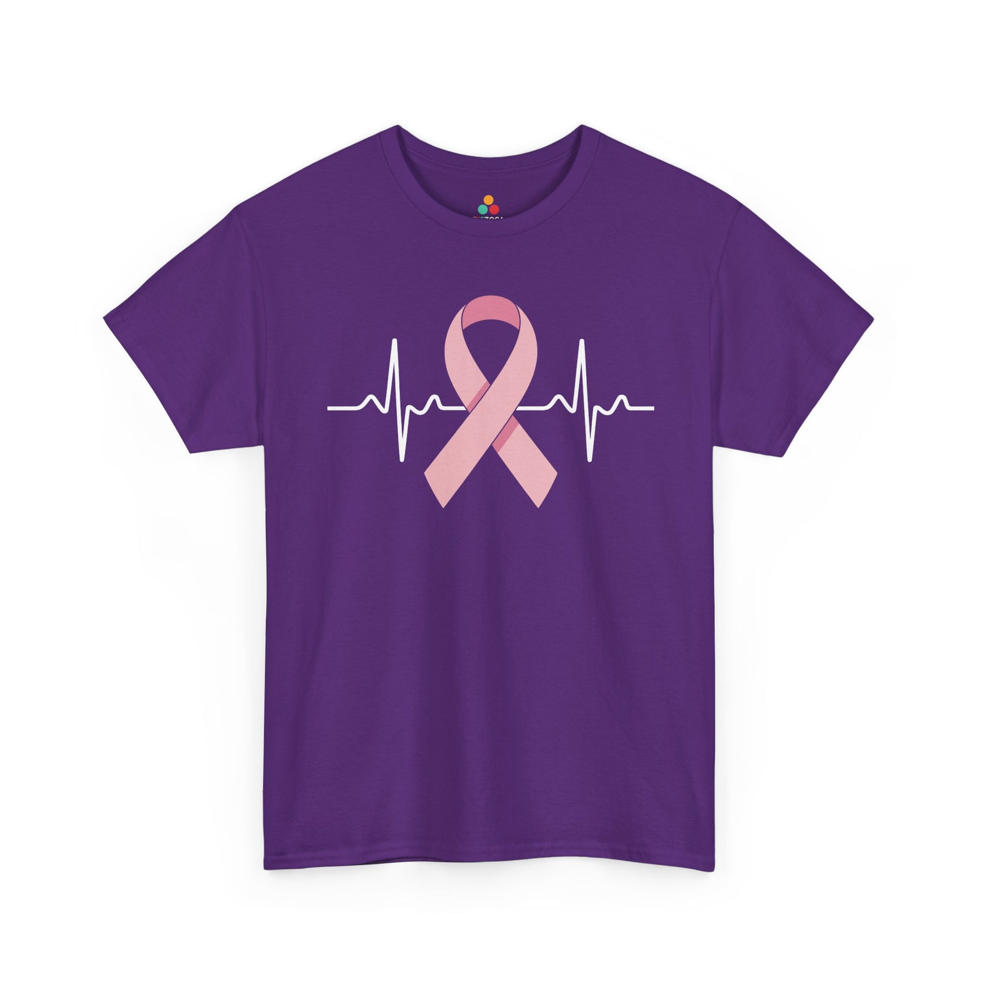 Pink Ribbon Heartbeat Breast Cancer Awareness Unisex T-shirt | TEEZOCA 
