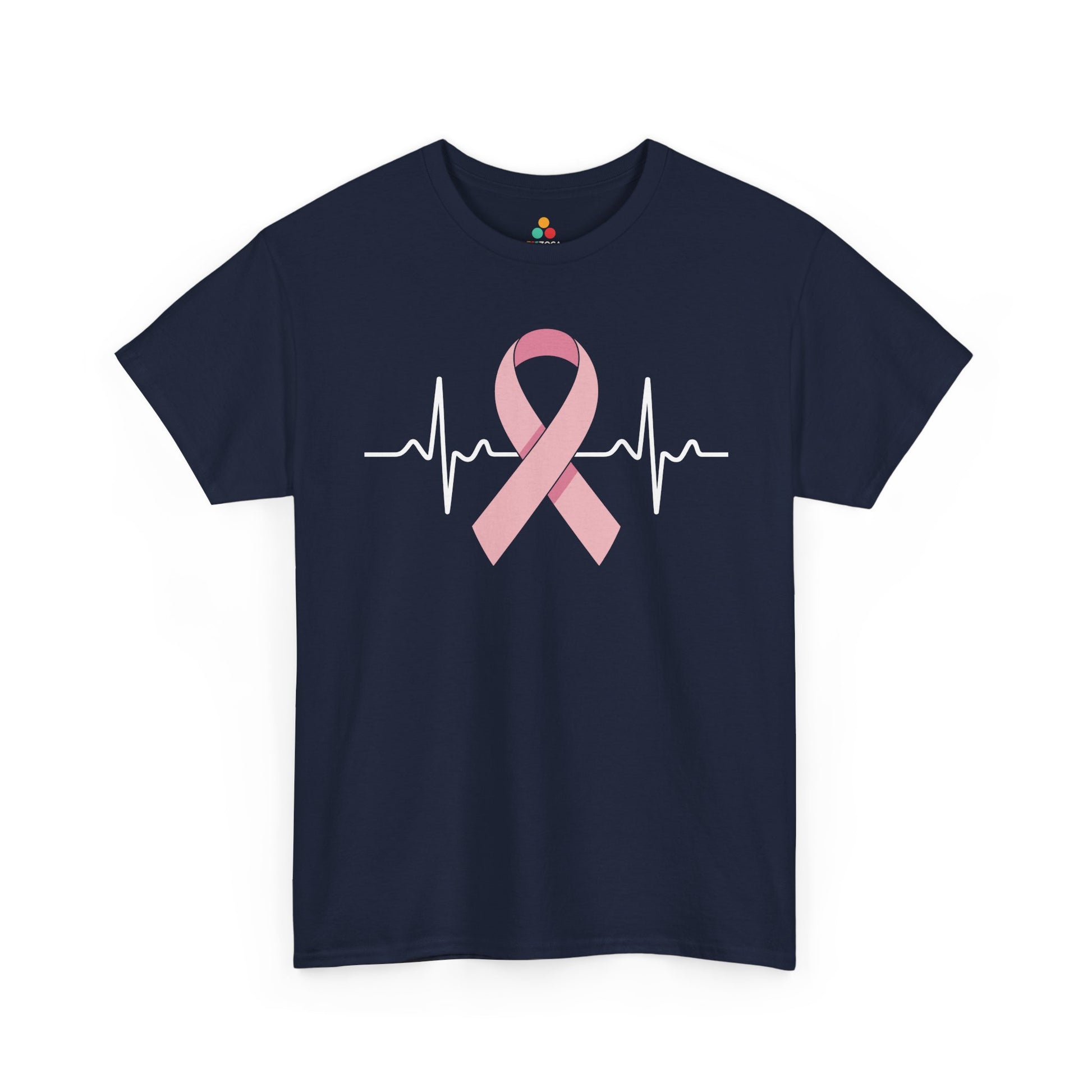 Pink Ribbon Heartbeat Breast Cancer Awareness Unisex T-shirt | TEEZOCA 